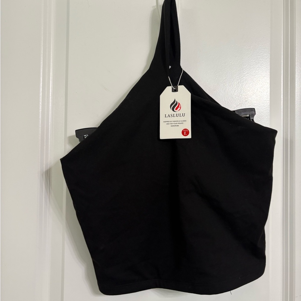 Laslulu Black Halter Top